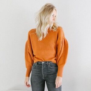Just Female - Sophie High Neck Knit Sweater - Pumpkin Spice